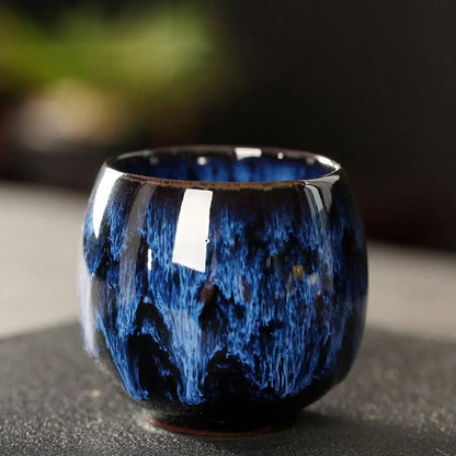 Japanese Style Ceramic Tea Cup Kiln Transformation Espresso Cup Porcelain Kung Fu Teacup Pottery Coffee Mug Wine Drinkware