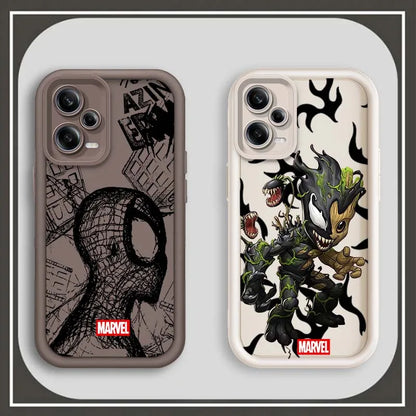 Marvel Groot Spider-Man Art For Xiaomi Redmi Note 14 13 13R 12 12R 11 11E 11T 11S Pro Plus 4G 5G Eye Ladder Soft Phone Case