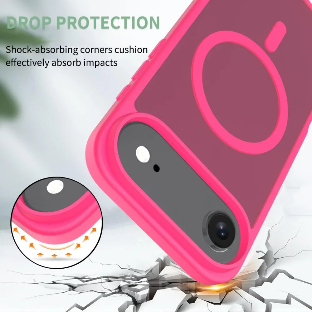 Matte For Magsafe Magnetic Case For iPhone 17 Air 16 15 14 13 12 11 Pro Max Plus SE4 16e Mini Wireless Charge Hard Armor Cover