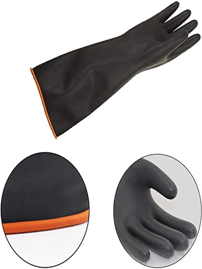35cm Cleaning Gloves Latex Fingers Crubbing Rubber Kitchen Dishwashing Kitchen Tools Washing Scrub Silicone Gloves Black New