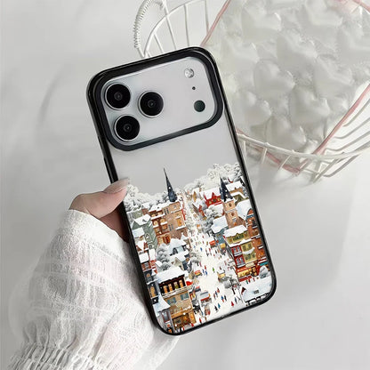 Snow View House Landscape Phone Case For iPhone 17 Air 16 15 14 13 12 11 Pro Max 17 Pro Shockproof Hard Cover Fundas