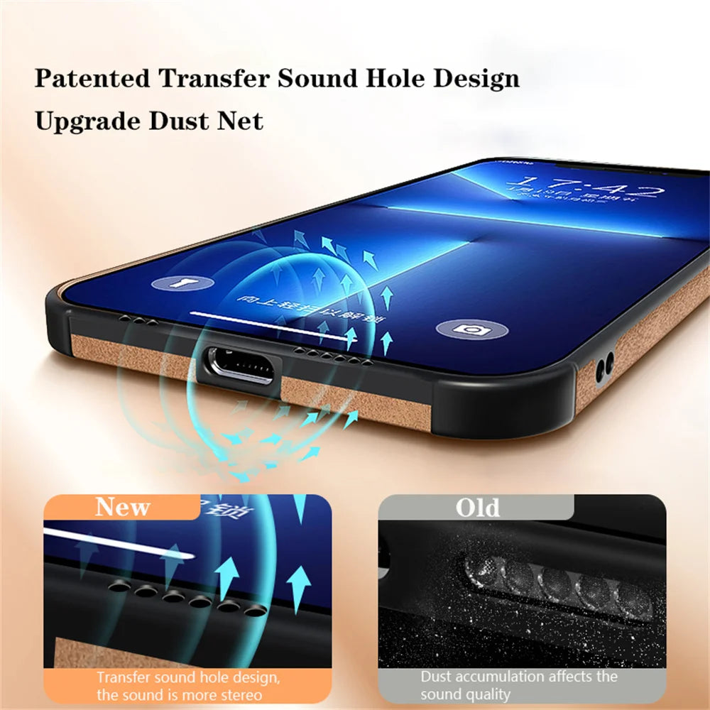 Luxury Shockproof Matte Lambskin Leather Case for iPhone 16 15 14 13 12 11 Pro X XR XS Max 7 8 Plus Soft Fabric Vintage Cover