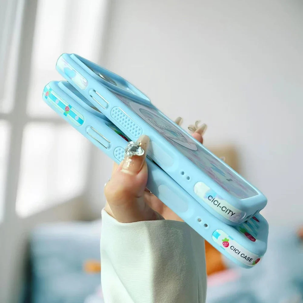 For iPhone 17 13 14 15 16 Pro Max Case Magsafe Happy Dapamine Color Anti-Collision Drop-proof Protective Cover for Summer Girls