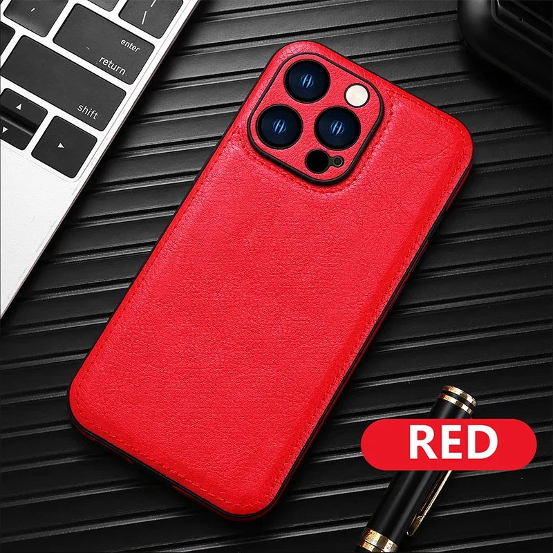 Luxury Leather Case Fashionable Phone Back Cover Quakeproof For iPhone 16 15 14 Plus 13 Pro Max 12 Pro 11 X XR XS Max 7 8 Plus
