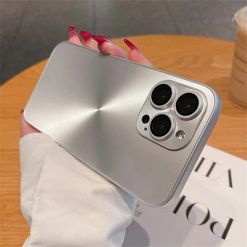 Luxury Laser Aurora CD Pattern Matte Case For iPhone 16 15 14 13 12 11 Pro Max 16 Plus Soft Bumper Shockproof Armor Hard Cover