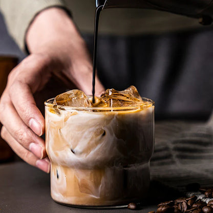 1PCS Creative Style Glass Coffee Smoothie Cup Heat-Resistant Drink Cup Transparent Glassware Whisky Beer Fruit Bubble Water