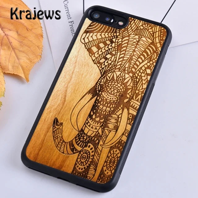 Krajews Natural Bamboo Wood Soft Phone Case Cover For iPhone 16 15 SE2020 14 6 7 8 plus 11 12 13 pro max Plus coque Fundas
