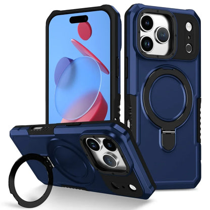 Luxury Armor For Magsafe Magnetic Stand Holder Phone Case For iPhone 17 Pro Max 17 Air Ring Bracket Shockproof Bumper Cover