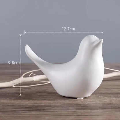 Modern Simple Luxury Golden Ceramic Bird Figurines Home Decoration Accessories Golden Bird Figures Decorative Wedding Ornaments