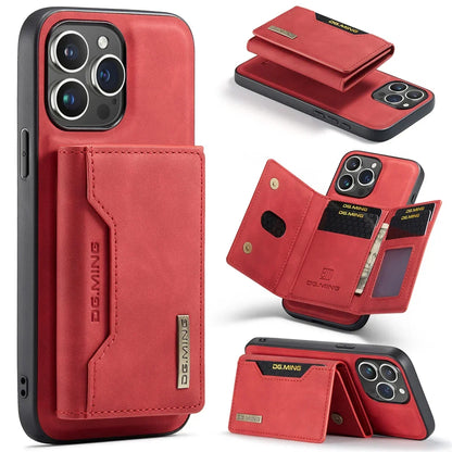 2 In 1 Case For iPhone 16 15 14 13 12 11 Pro Max Plus XS Max XR 8 Plus SE 2022 Wallet Magnetic Leather Card Holder Pocket Cover