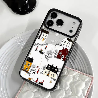 Snow View House Landscape Phone Case For iPhone 17 Air 16 15 14 13 12 11 Pro Max 17 Pro Shockproof Hard Cover Fundas