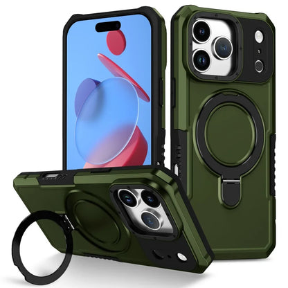 Luxury Armor For Magsafe Magnetic Stand Holder Phone Case For iPhone 17 Pro Max 17 Air Ring Bracket Shockproof Bumper Cover