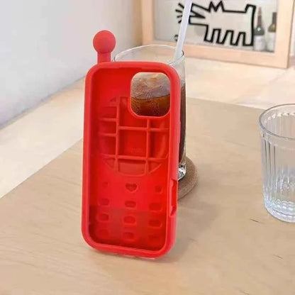 3D Phone Shaped Colorful Cat Silicone Cover Case For 13 14 15 16 Pro Max 11 12