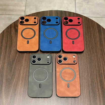 Magnetic Leather Case for iPhone 17 Pro Max 17 Air 17Pro Cover Magnet for Mag-safe Anti-knock All-round Camera Protector Shell