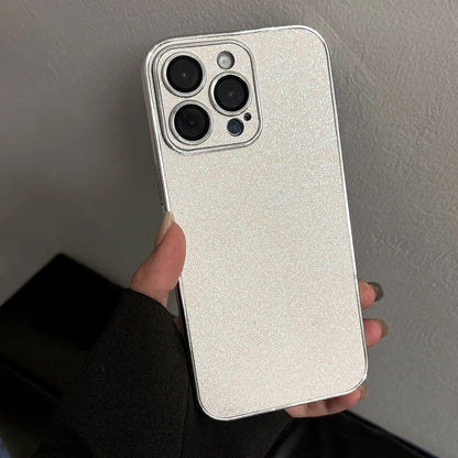 Luxury Bling Glitter Leather Case For iPhone 16 15 14 13 12 11 Pro Max Sparkling Soft Silicone Shockproof Plating Bumper Cover