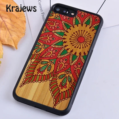 Krajews Natural Bamboo Wood Soft Phone Case Cover For iPhone 16 15 SE2020 14 6 7 8 plus 11 12 13 pro max Plus coque Fundas