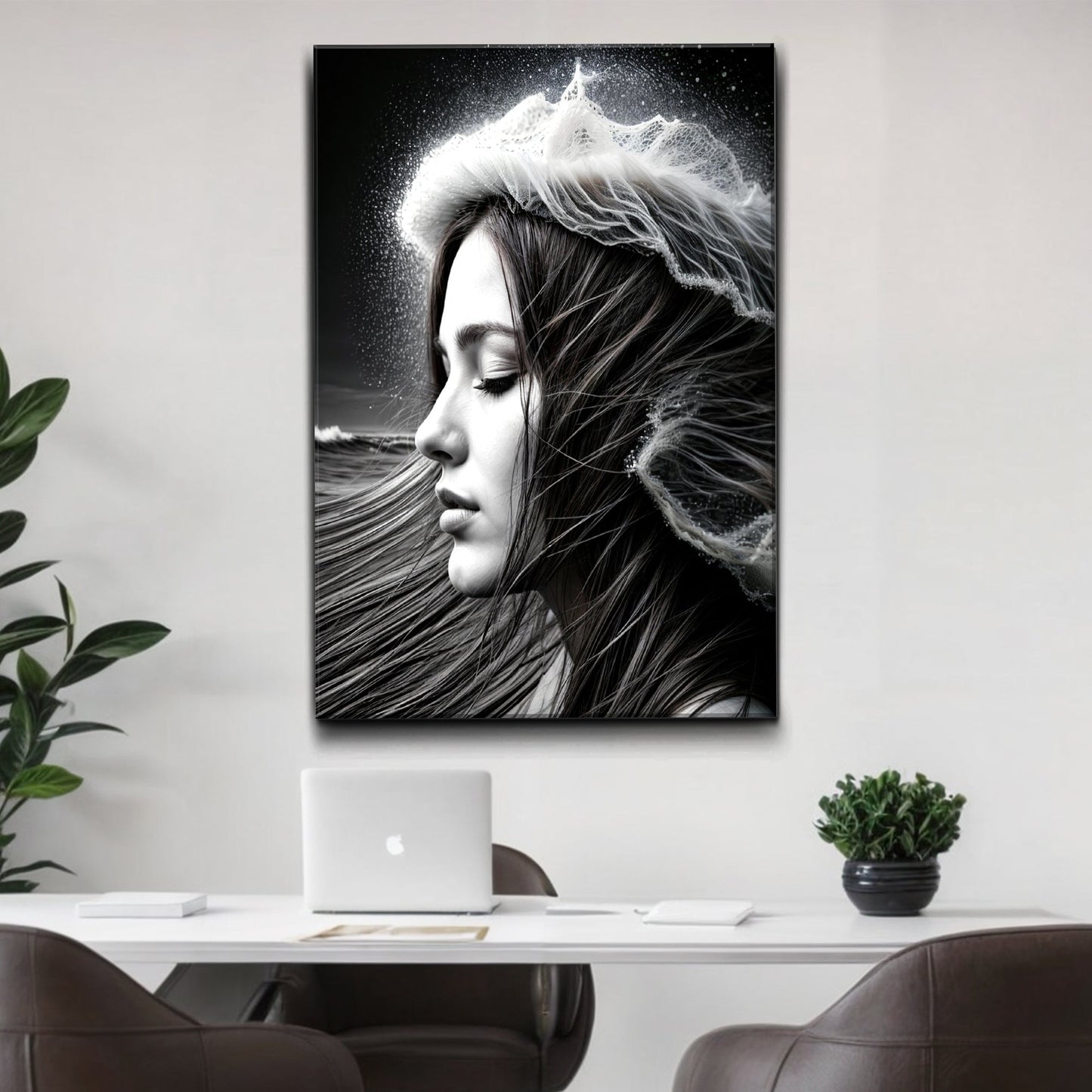 Serenity in Black & White – Woman Study Wall Art