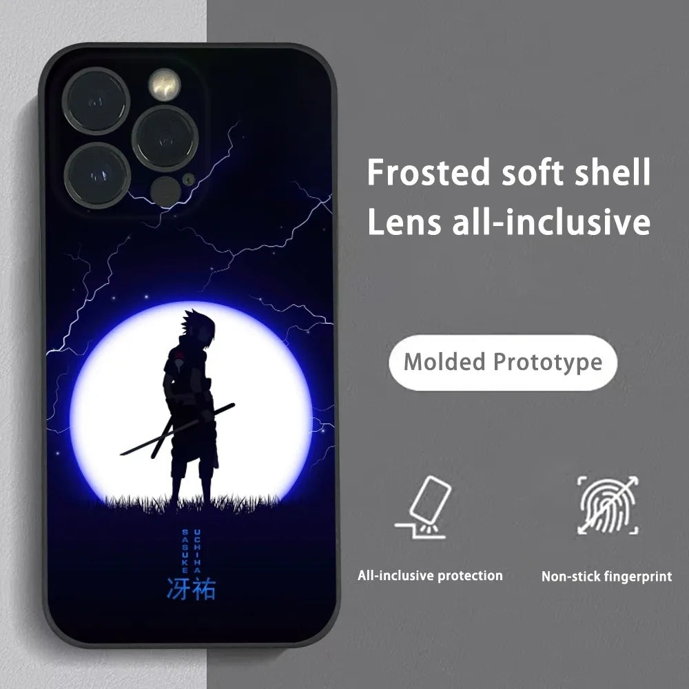 M-Minato N-Namikaze Anime Phone Case For iPhone 16 15 14 13 12 11 Pro Max Plus Mini Frosted Soft Shell Funda