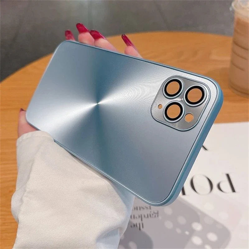 Luxury Laser Aurora CD Pattern Matte Case For iPhone 16 15 14 13 12 11 Pro Max 16 Plus Soft Bumper Shockproof Armor Hard Cover