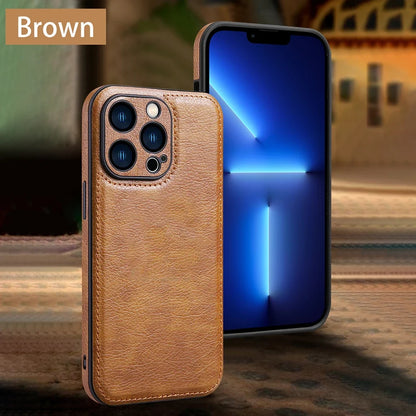 Soft Leather Case for iPhone 15 14 13 12 11 16 Pro Max XR XS Max 7 8 Plus Ultra Thin Lens Protection iphone16 16Pro Cover Coque