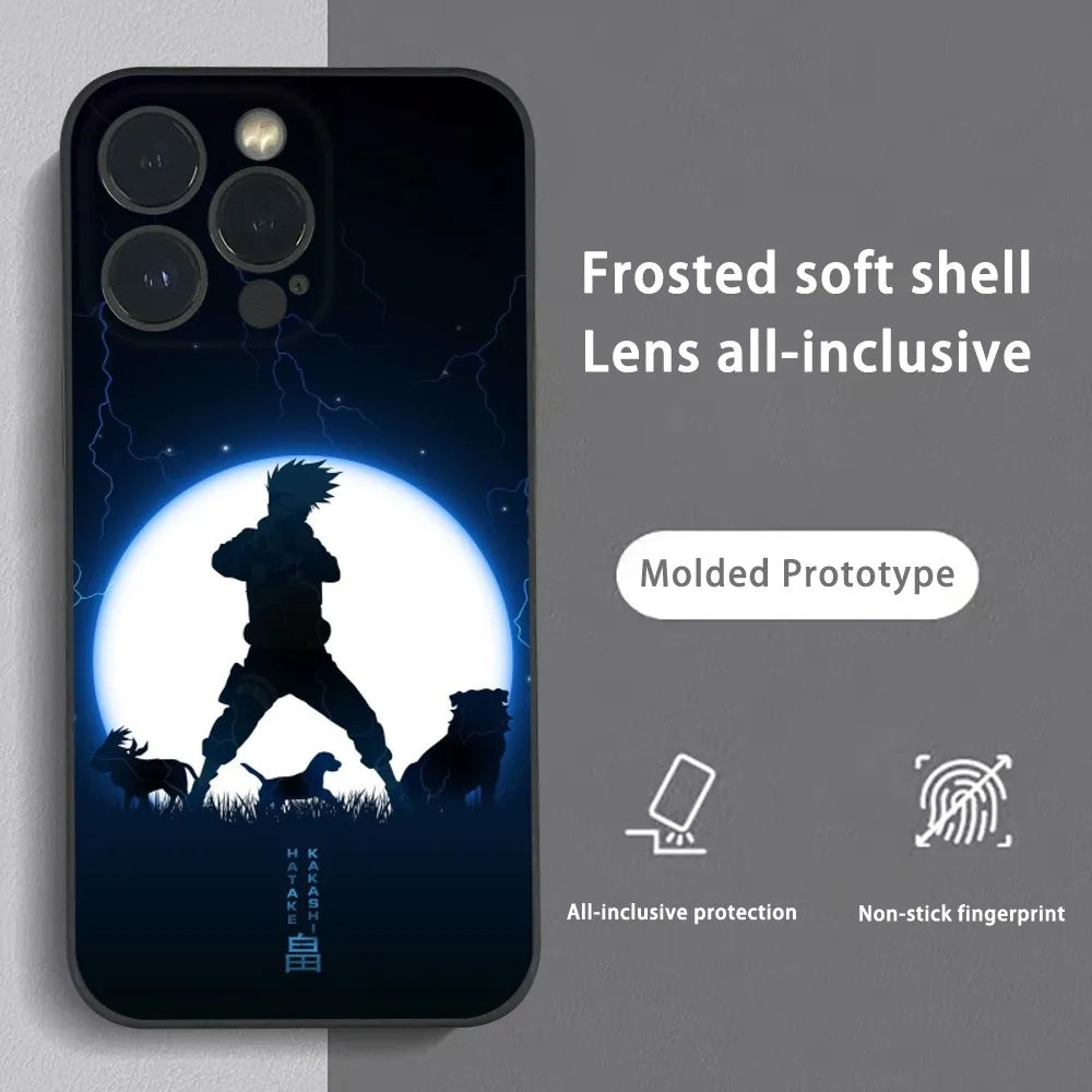 M-Minato N-Namikaze Anime Phone Case For iPhone 16 15 14 13 12 11 Pro Max Plus Mini Frosted Soft Shell Funda