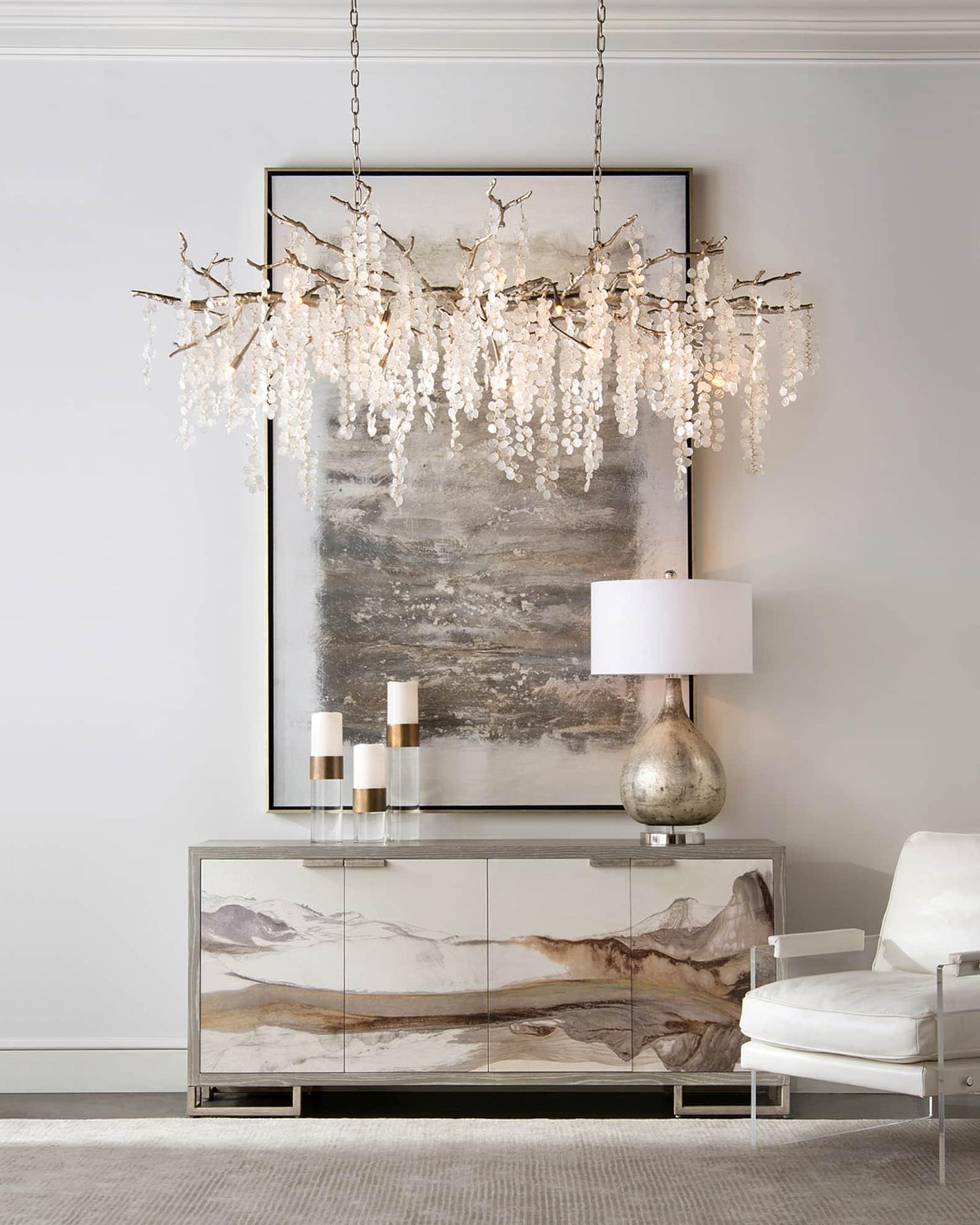 Shiro Noda Crystal Pendant Chandelier
