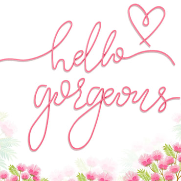 Hicarer Hello Gorgeous Metal Wall Art Decor Minimalist Wall Decoration Metal Hello Gorgeous Decorative Sign for Living Room Office Bedroom Hotel Home Wall Decoration (Pink)