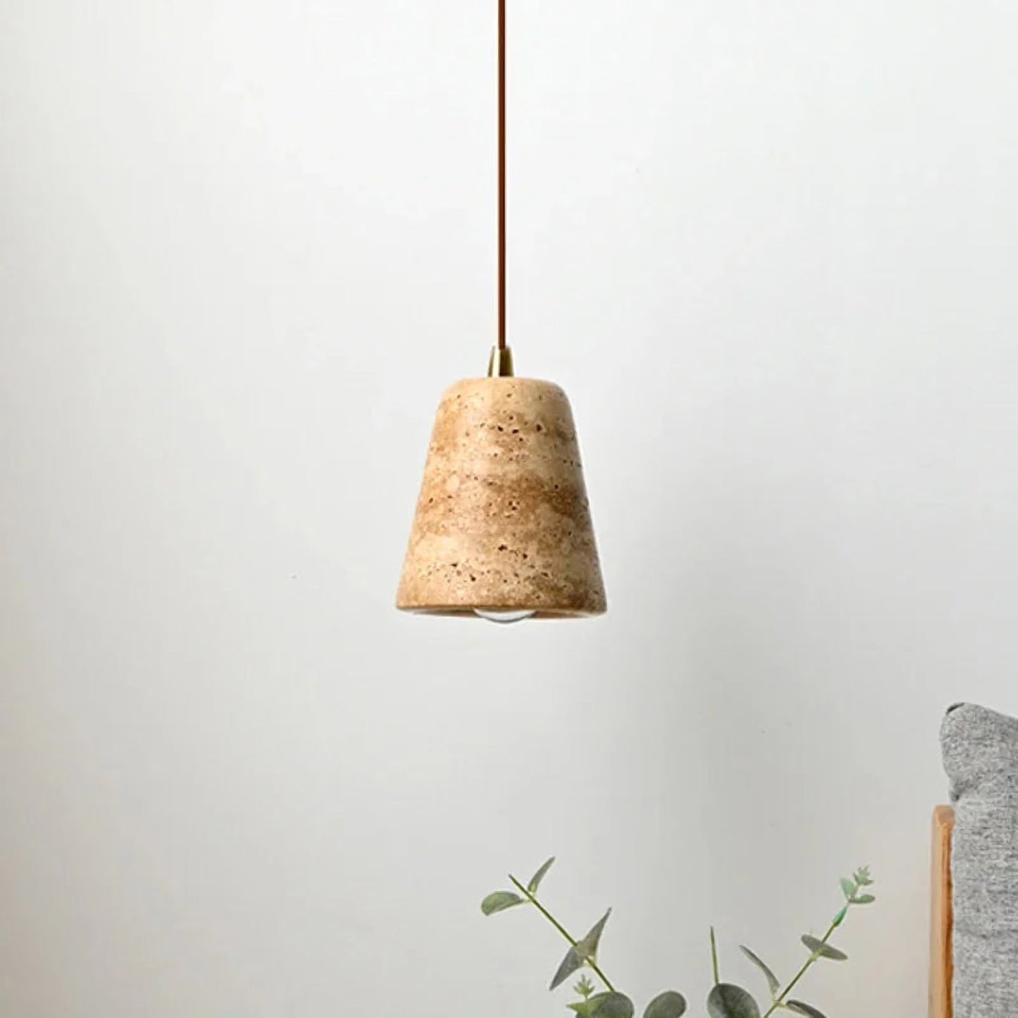Cone Silhouette Travertine Pendant