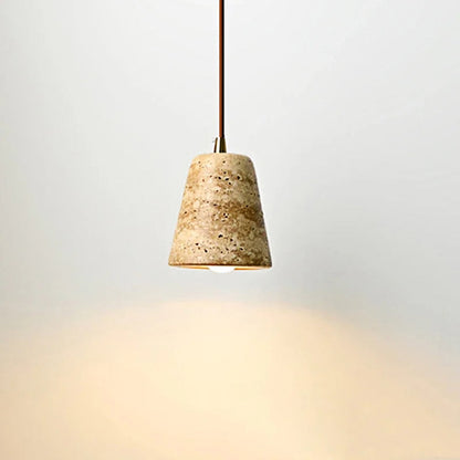Cone Silhouette Travertine Pendant