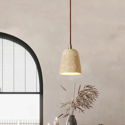 Cone Silhouette Travertine Pendant