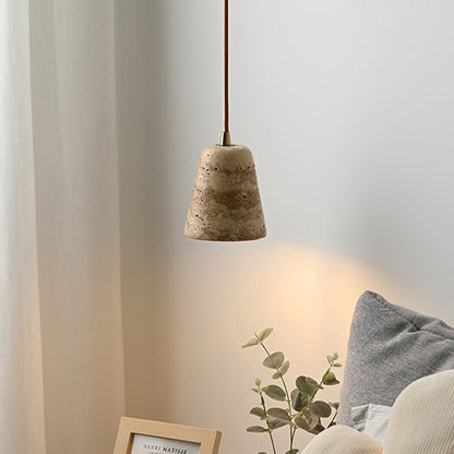 Cone Silhouette Travertine Pendant