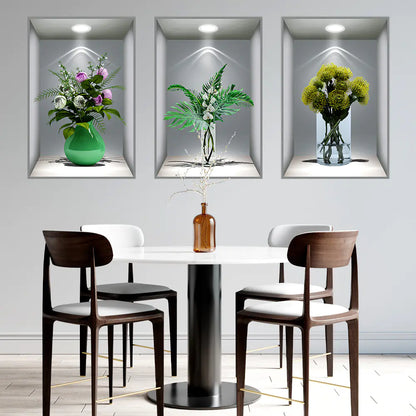 3D Effect Self-Adhesive Plant Wall Art Decor