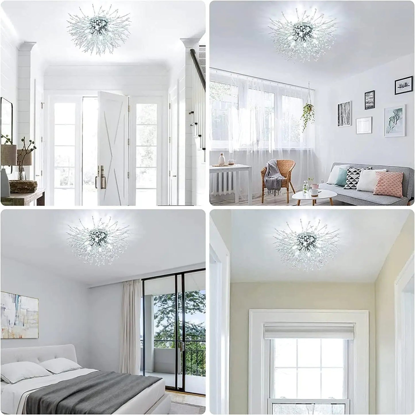 Silver Crystal Recessed Chandelier