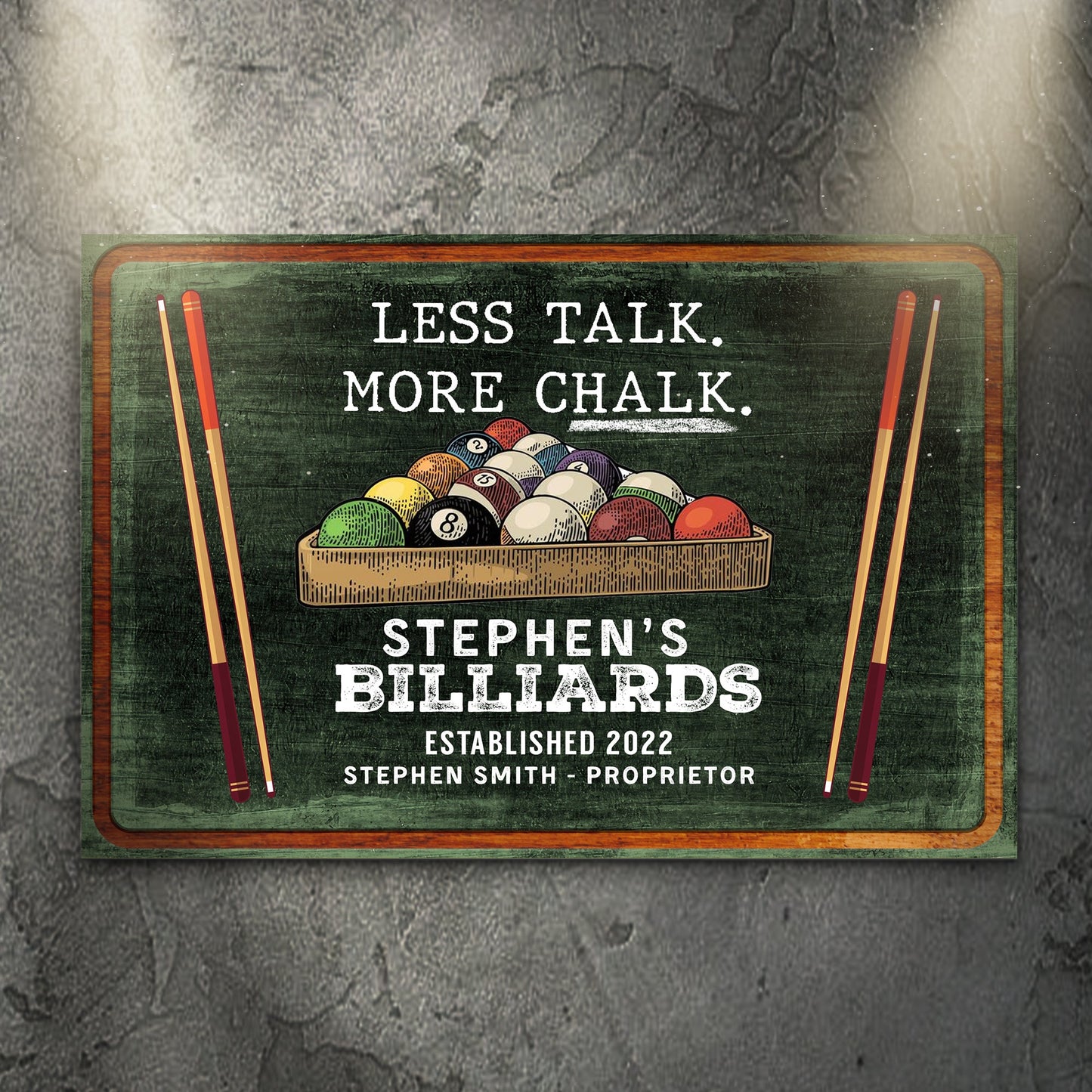 Chalk & Confidence Billiards Sign II