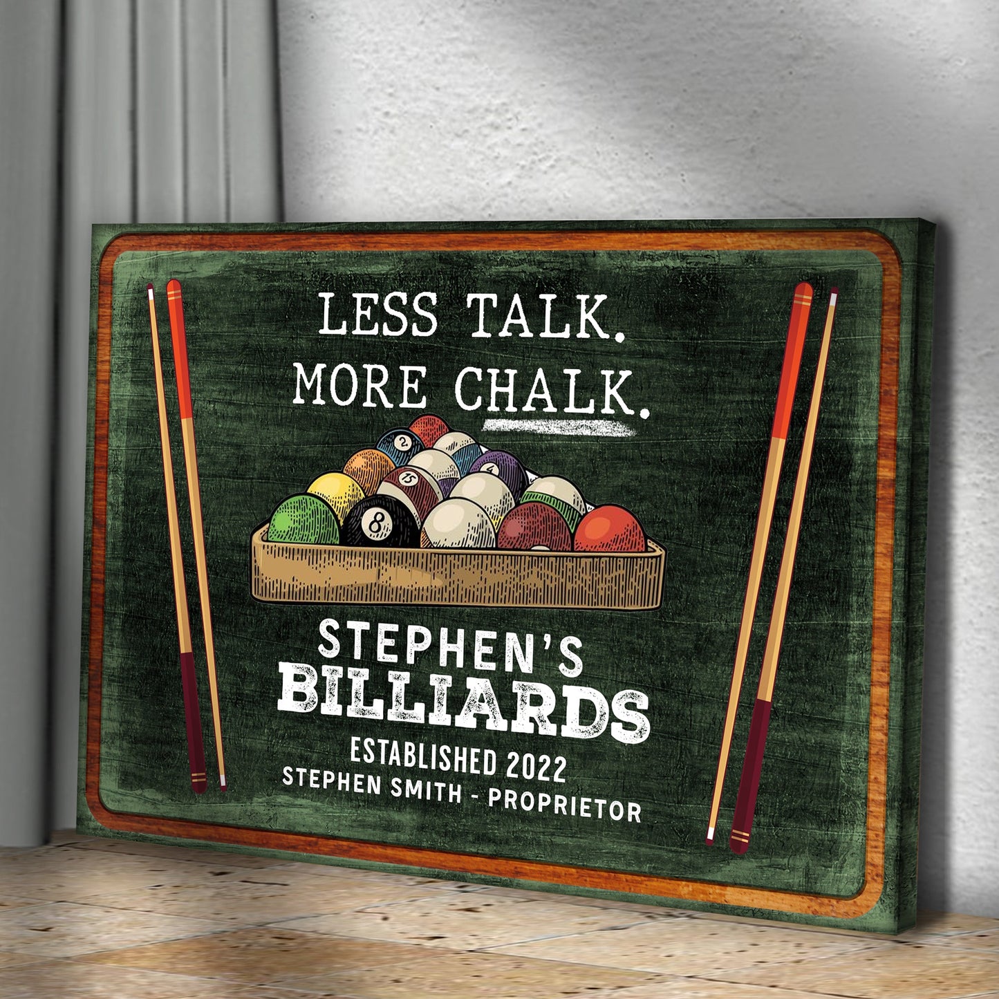 Chalk & Confidence Billiards Sign II