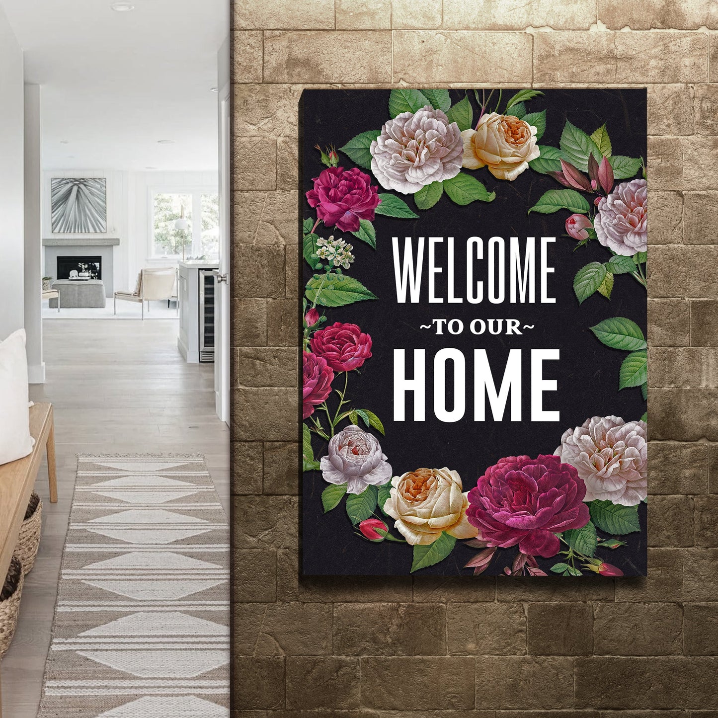 Home, Wrapped in Florals Sign