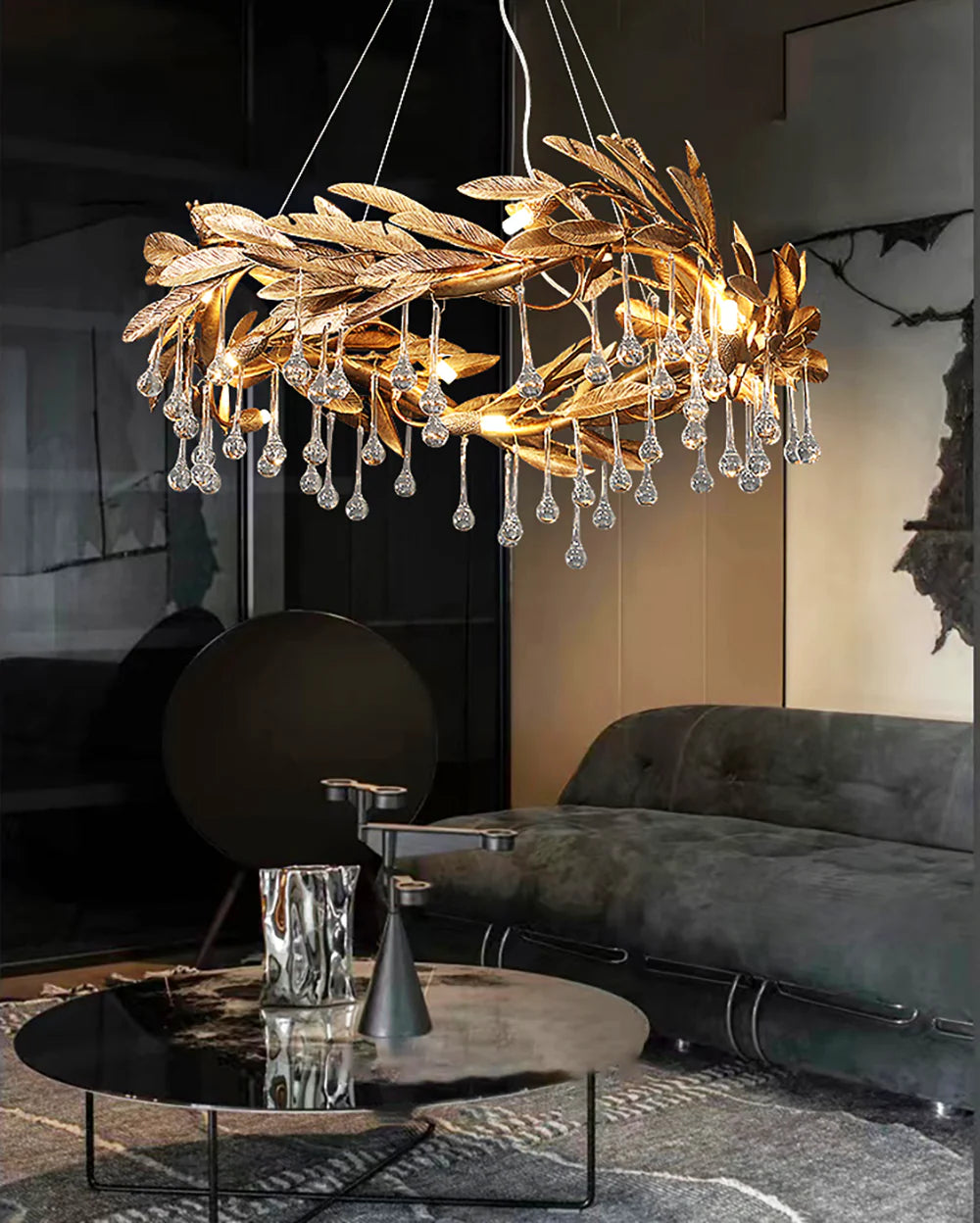 Crystal Teardrop Aurelia Chandelier