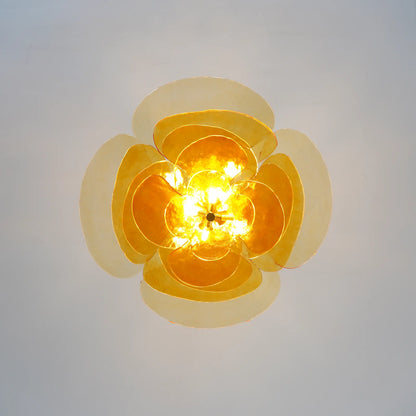 Amber Leaf‑Form Glass Chandelier