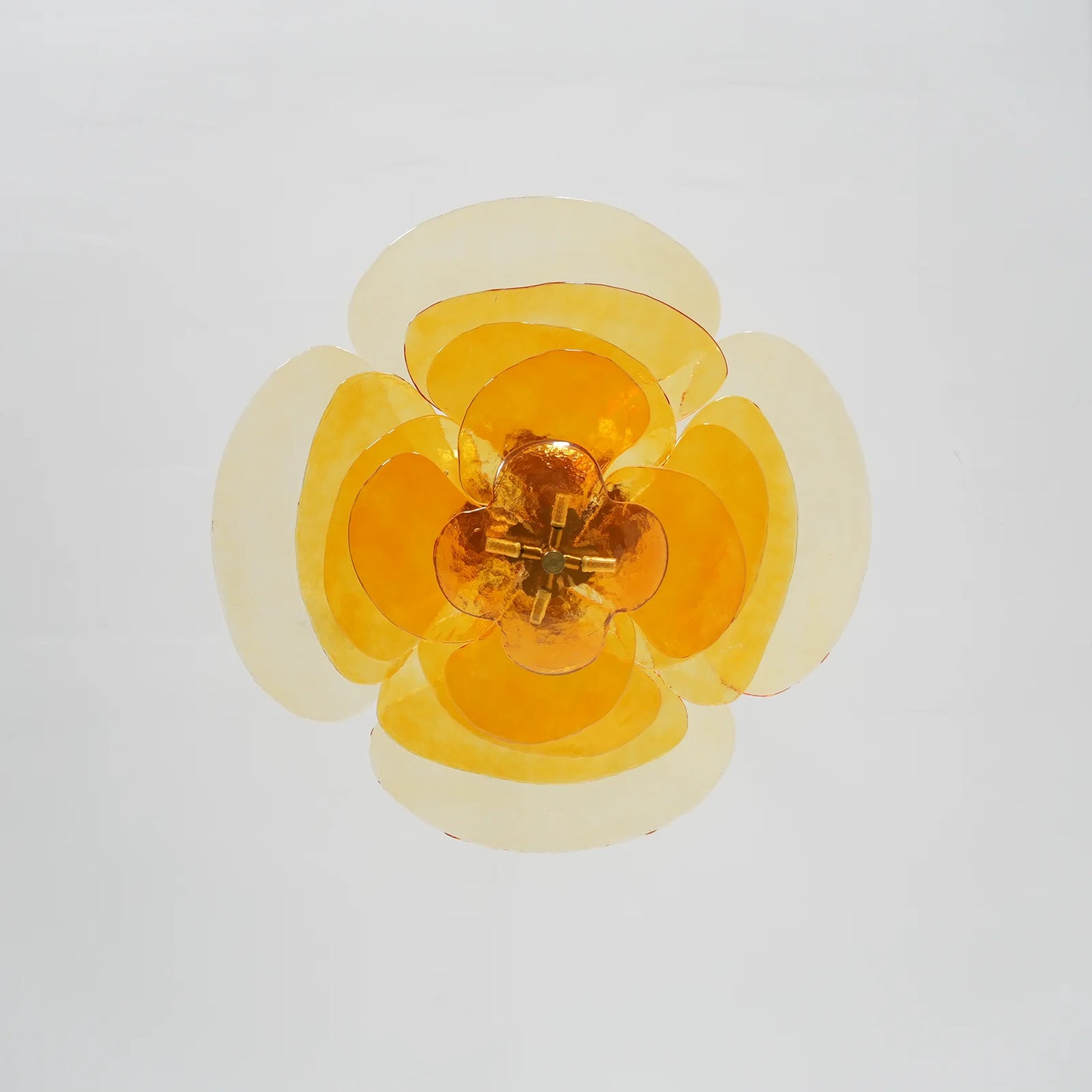 Amber Leaf‑Form Glass Chandelier