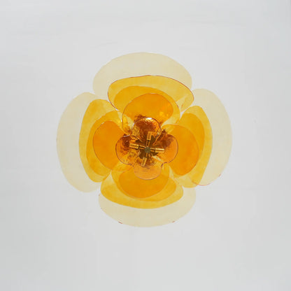 Amber Leaf‑Form Glass Chandelier