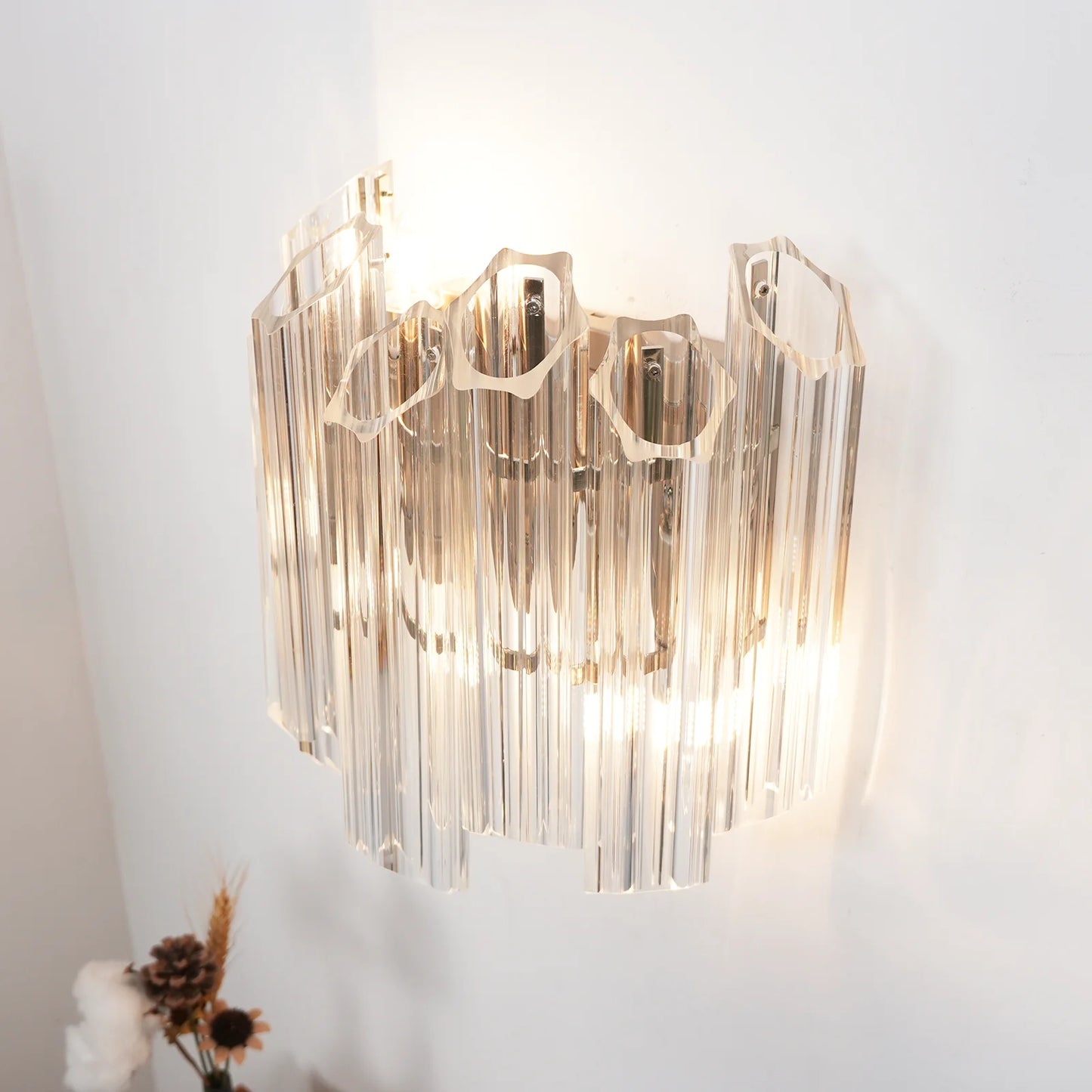 Palermo Crystal‑Mirror Sconce