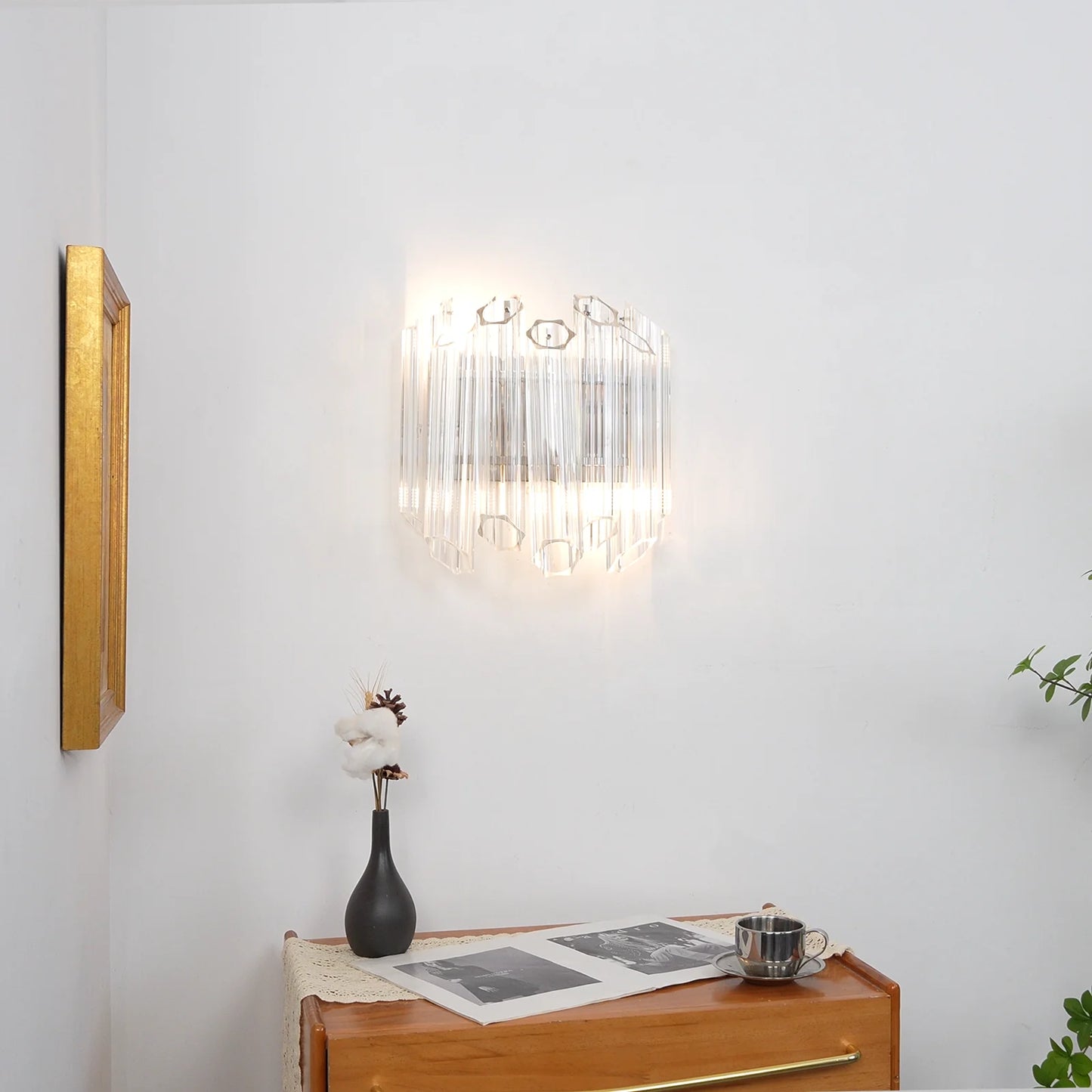 Palermo Crystal‑Mirror Sconce