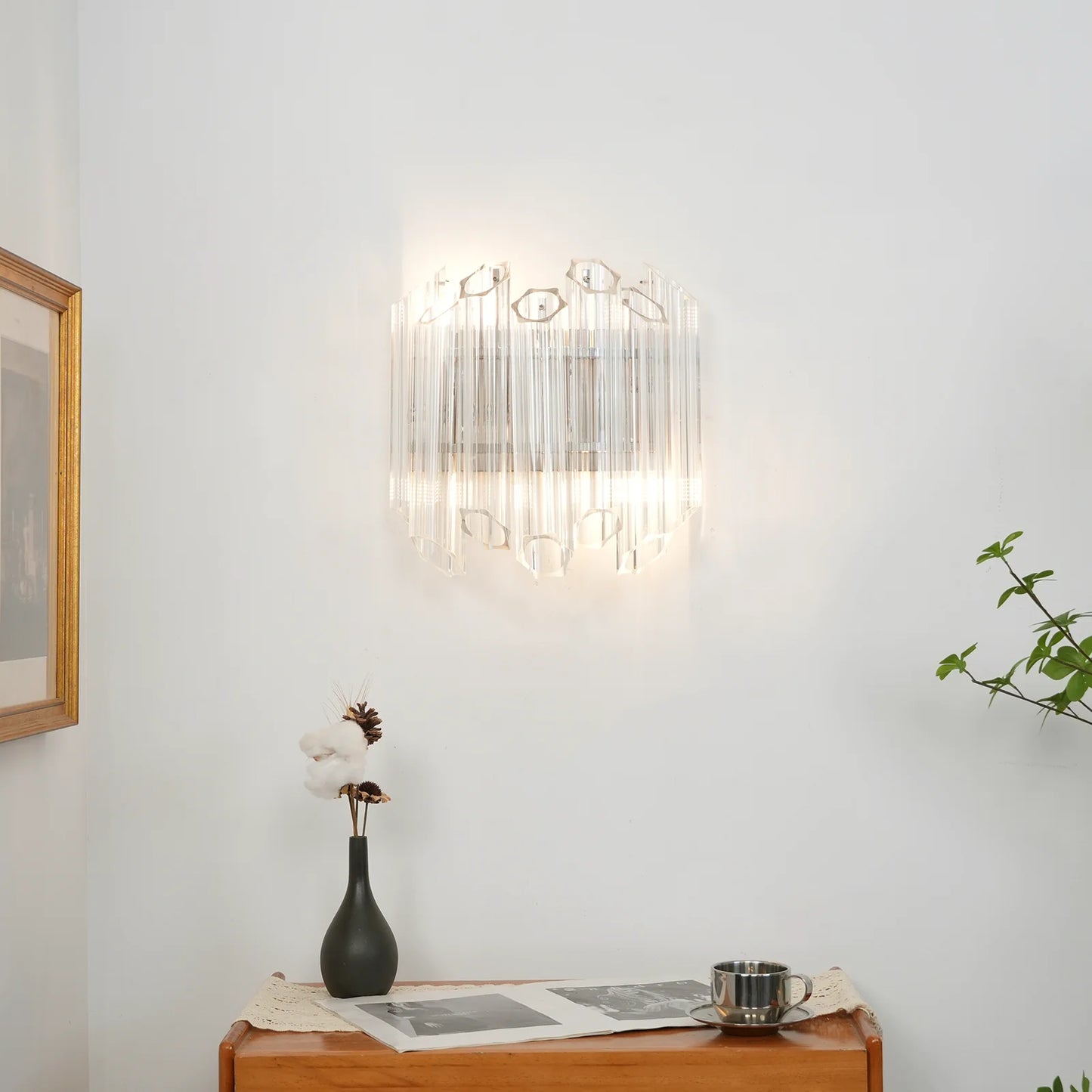 Palermo Crystal‑Mirror Sconce