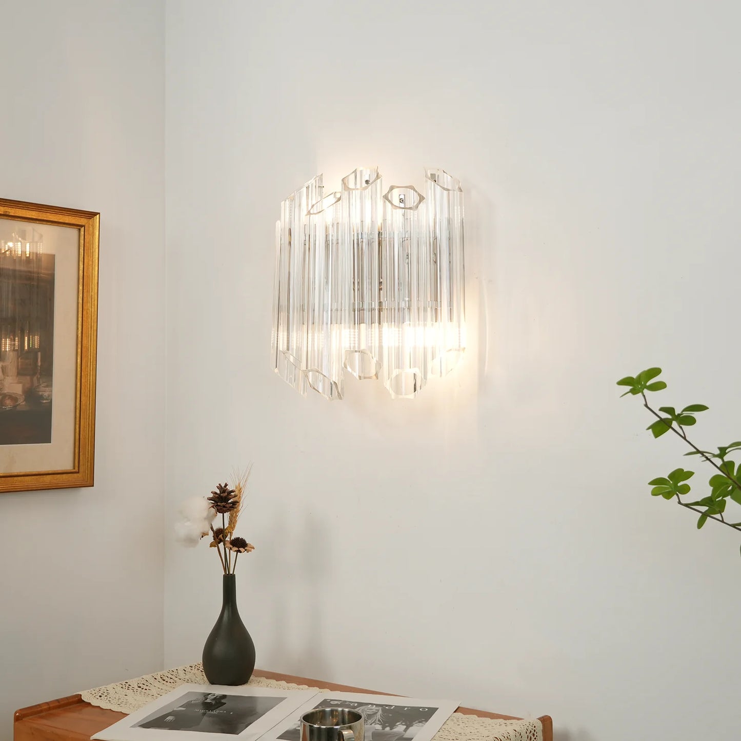 Palermo Crystal‑Mirror Sconce