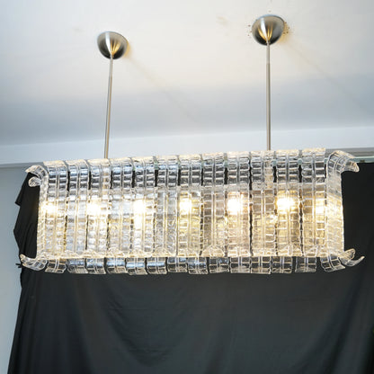 Murano Clear Leaf Bloom Chandelier