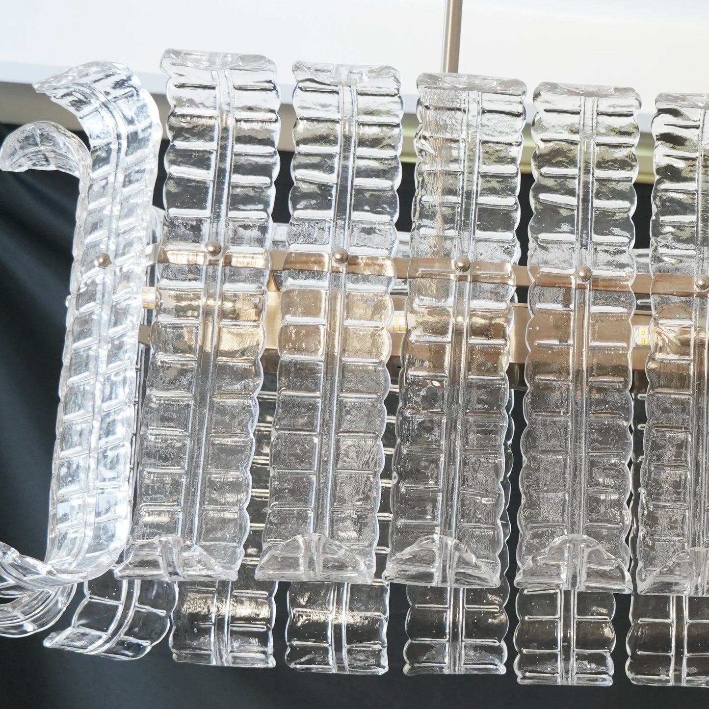 Murano Clear Leaf Bloom Chandelier