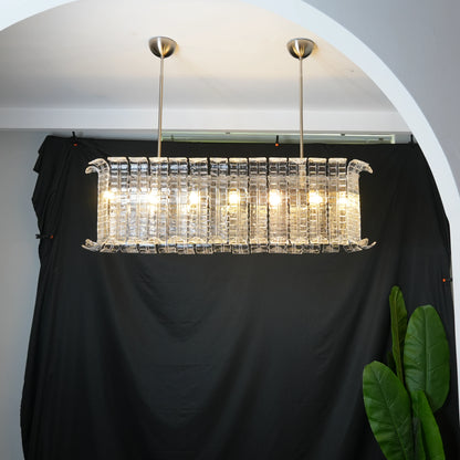 Murano Clear Leaf Bloom Chandelier