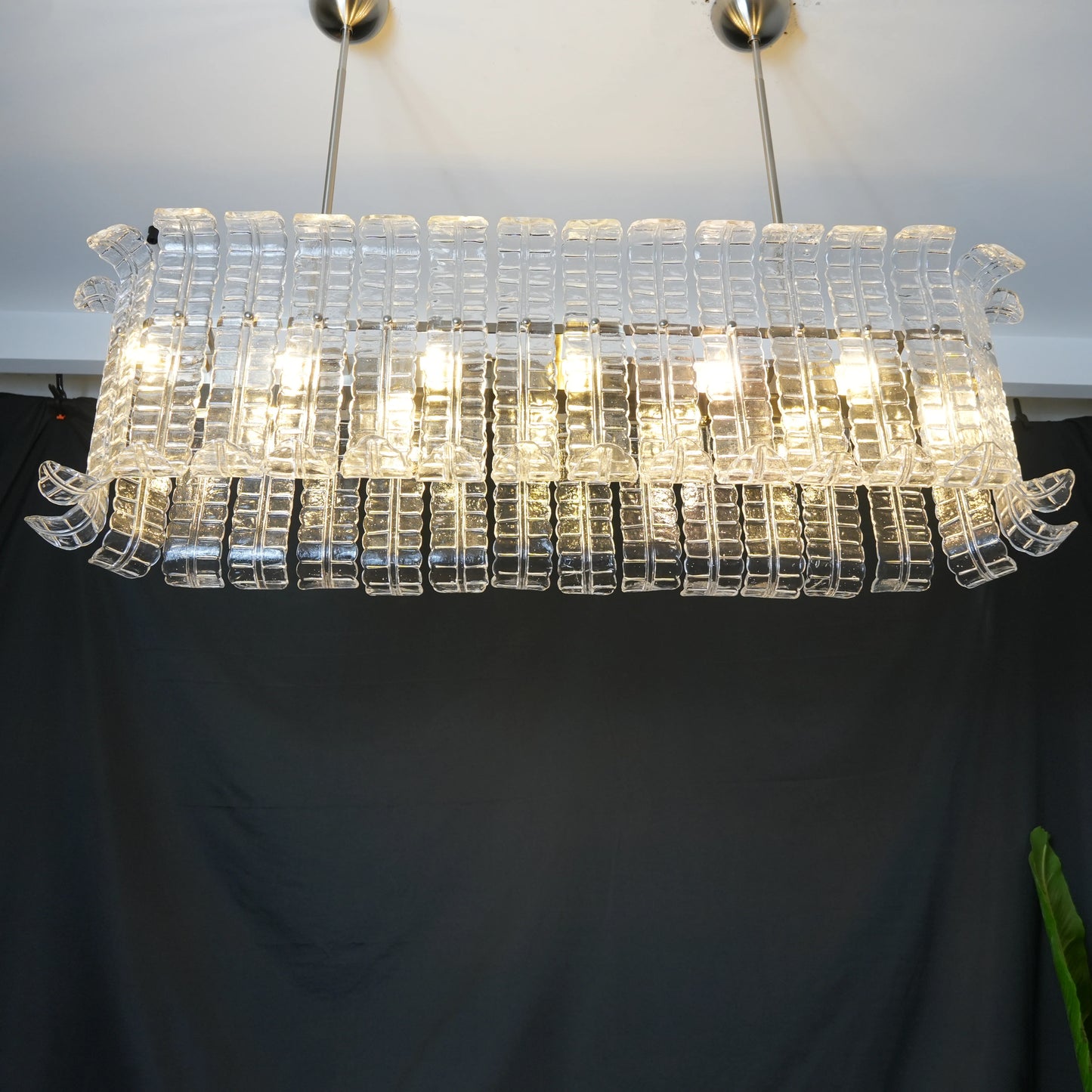 Murano Clear Leaf Bloom Chandelier