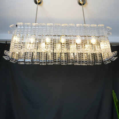 Murano Clear Leaf Bloom Chandelier