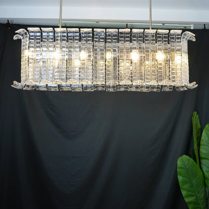 Murano Clear Leaf Bloom Chandelier